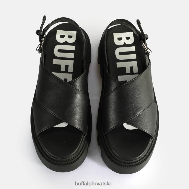 crno Buffalo flora sandale s križnom platformom veganske |sandale TDD6T164